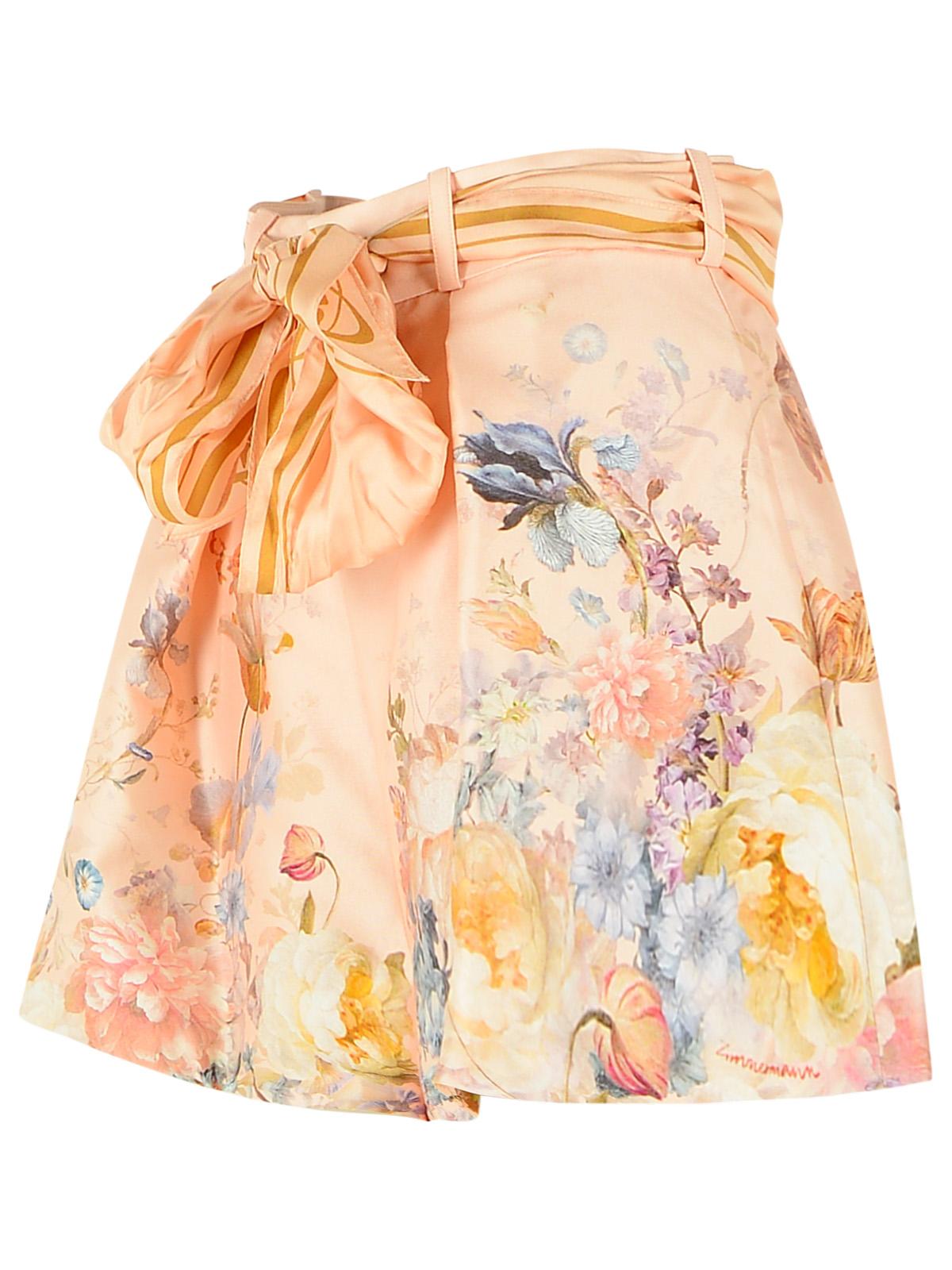 Zimmermann 'Viliant' Peach Silk Shorts Women ZIMMERMANN
