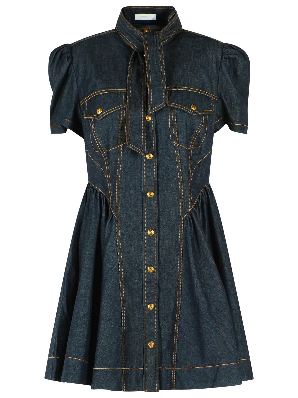 Zimmermann 'Corset' Navy Denim Dress Women ZIMMERMANN