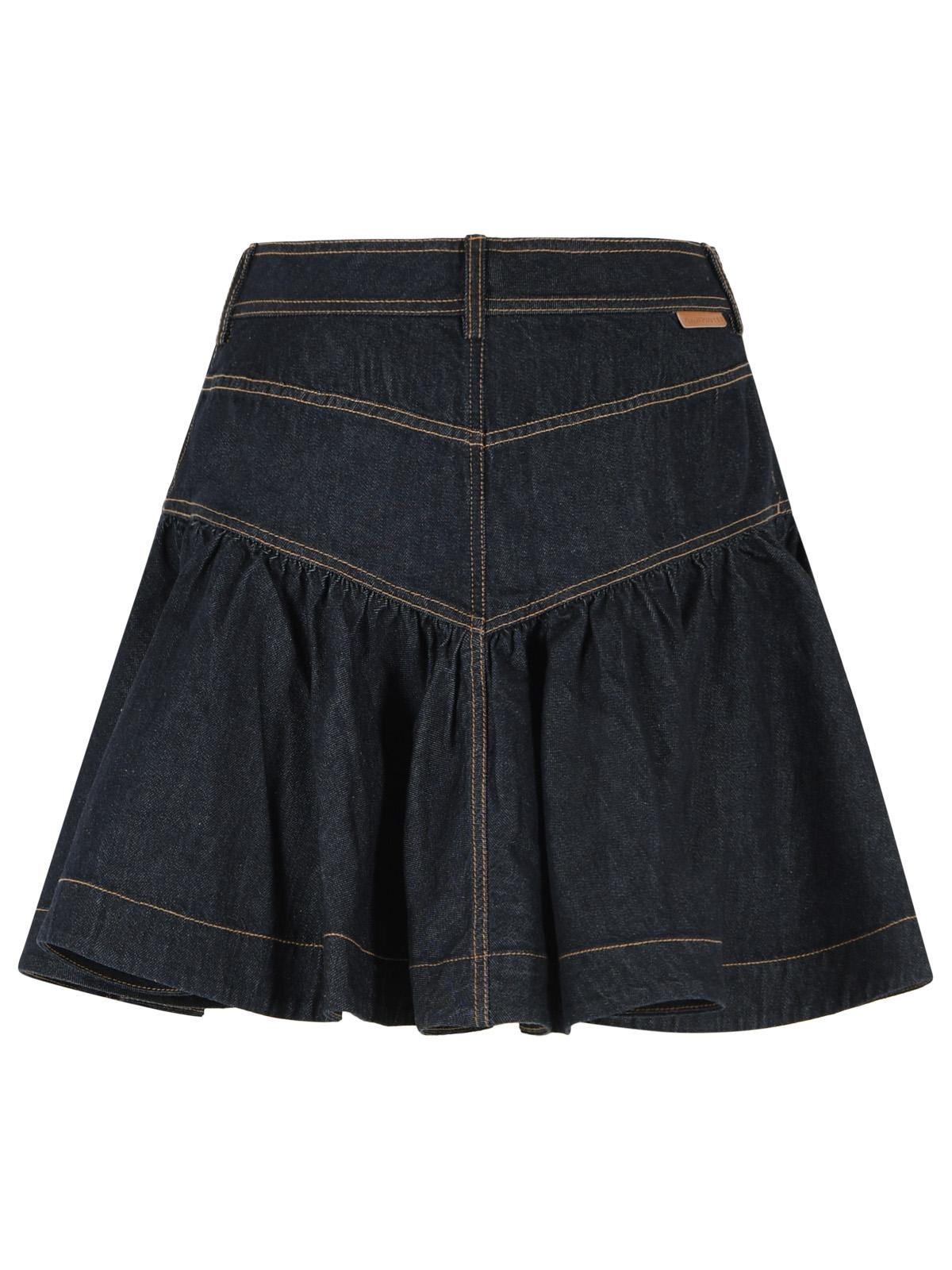 Zimmermann 'Frill' 'Onyx' Blue Denim Miniskirt Women