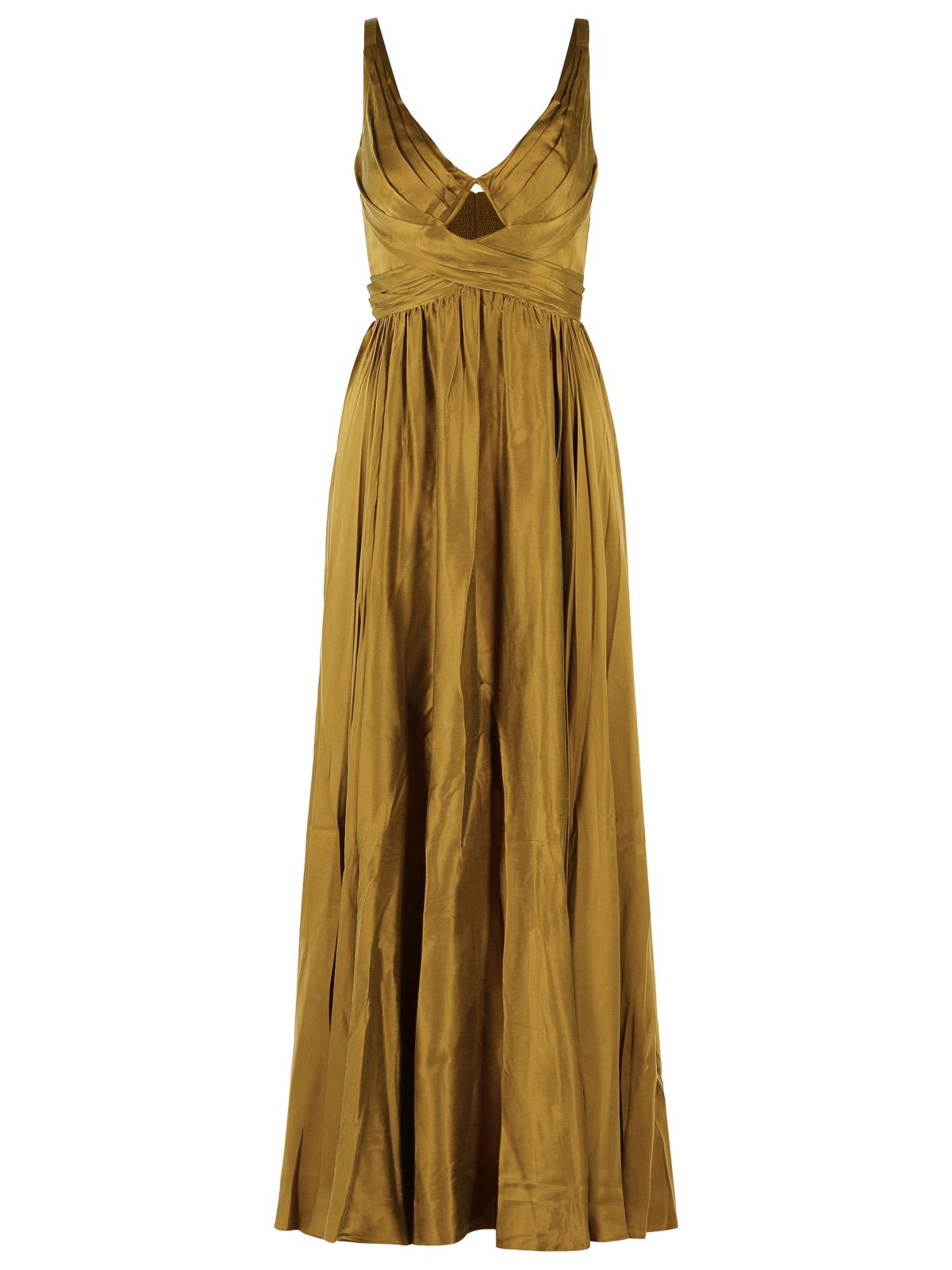 Zimmermann Maxi 'Draped' Olive Silk Dress Women ZIMMERMANN