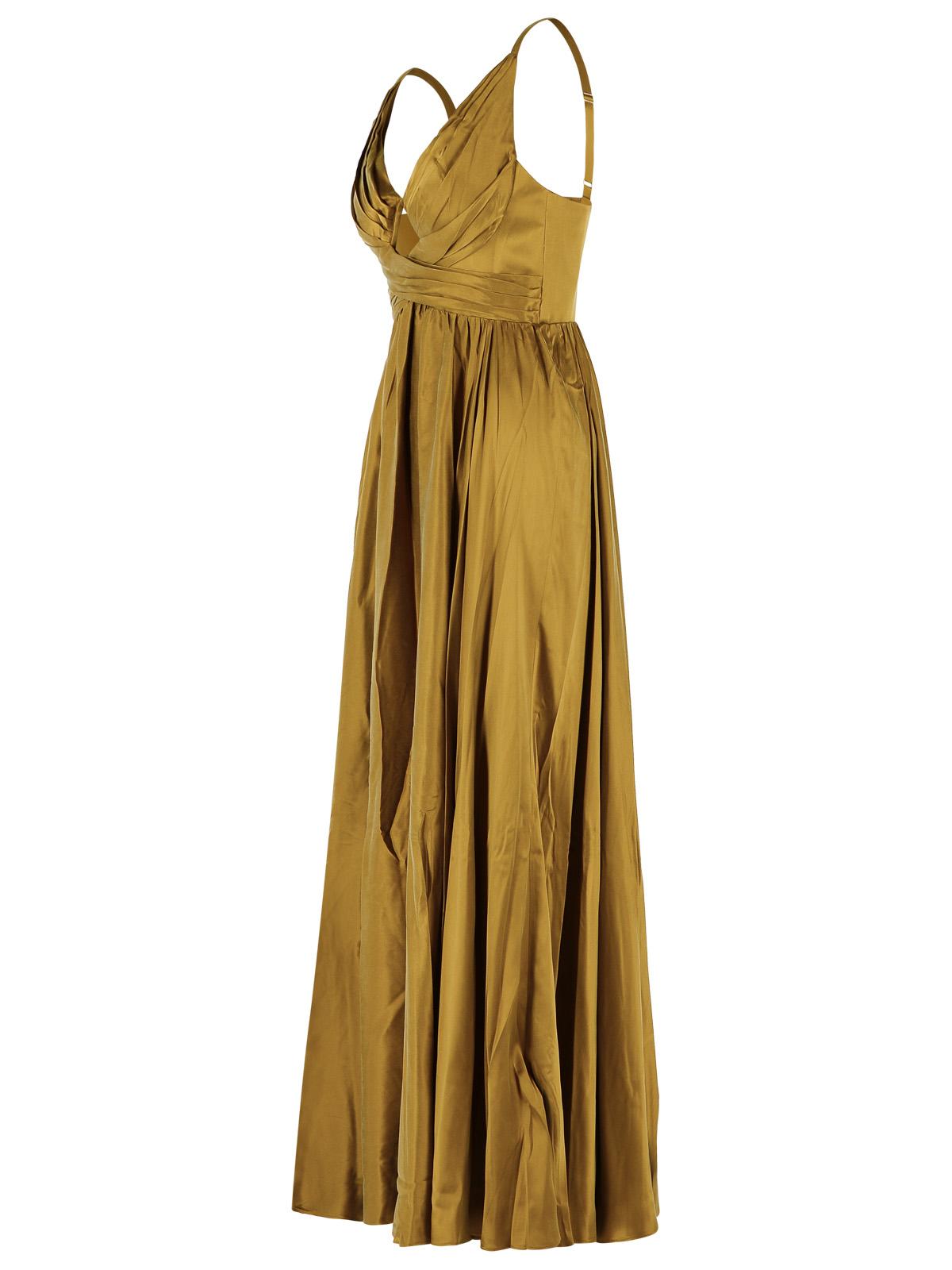 Zimmermann Maxi 'Draped' Olive Silk Dress Women ZIMMERMANN