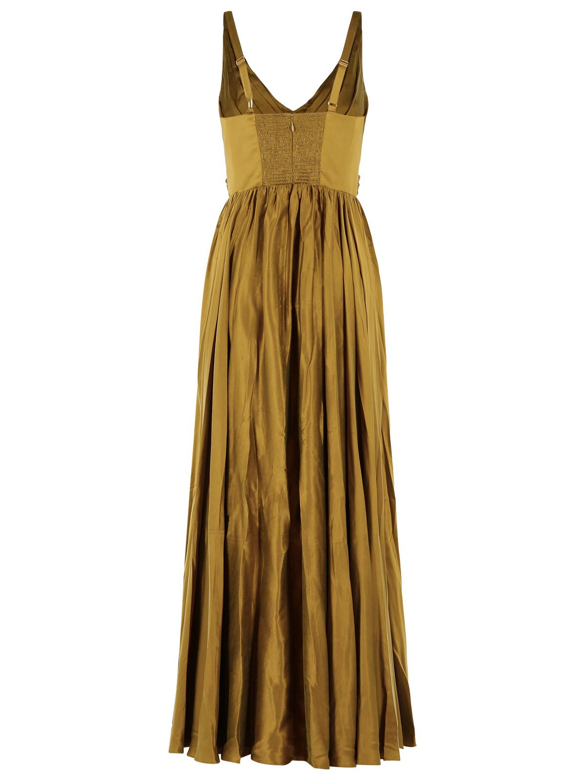 Zimmermann Maxi 'Draped' Olive Silk Dress Women ZIMMERMANN