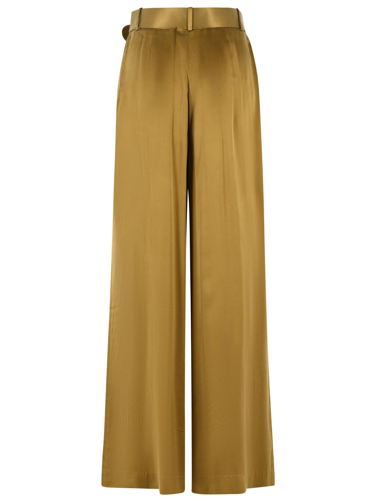 Zimmermann 'Tuck' Olive Green Silk Pants Women ZIMMERMANN