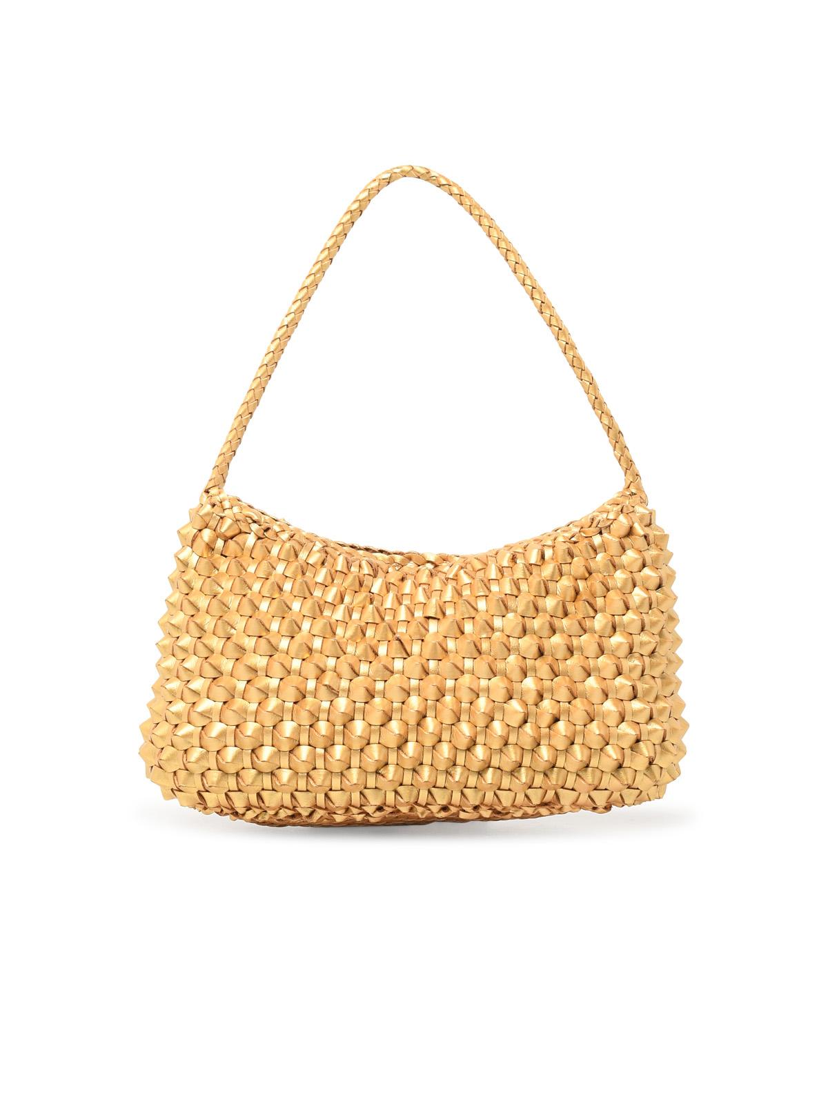 Dragon Diffusion 'Basil Cactus' 'Gold Foil' Gold Leather Bag Women DRAGON DIFFUSION