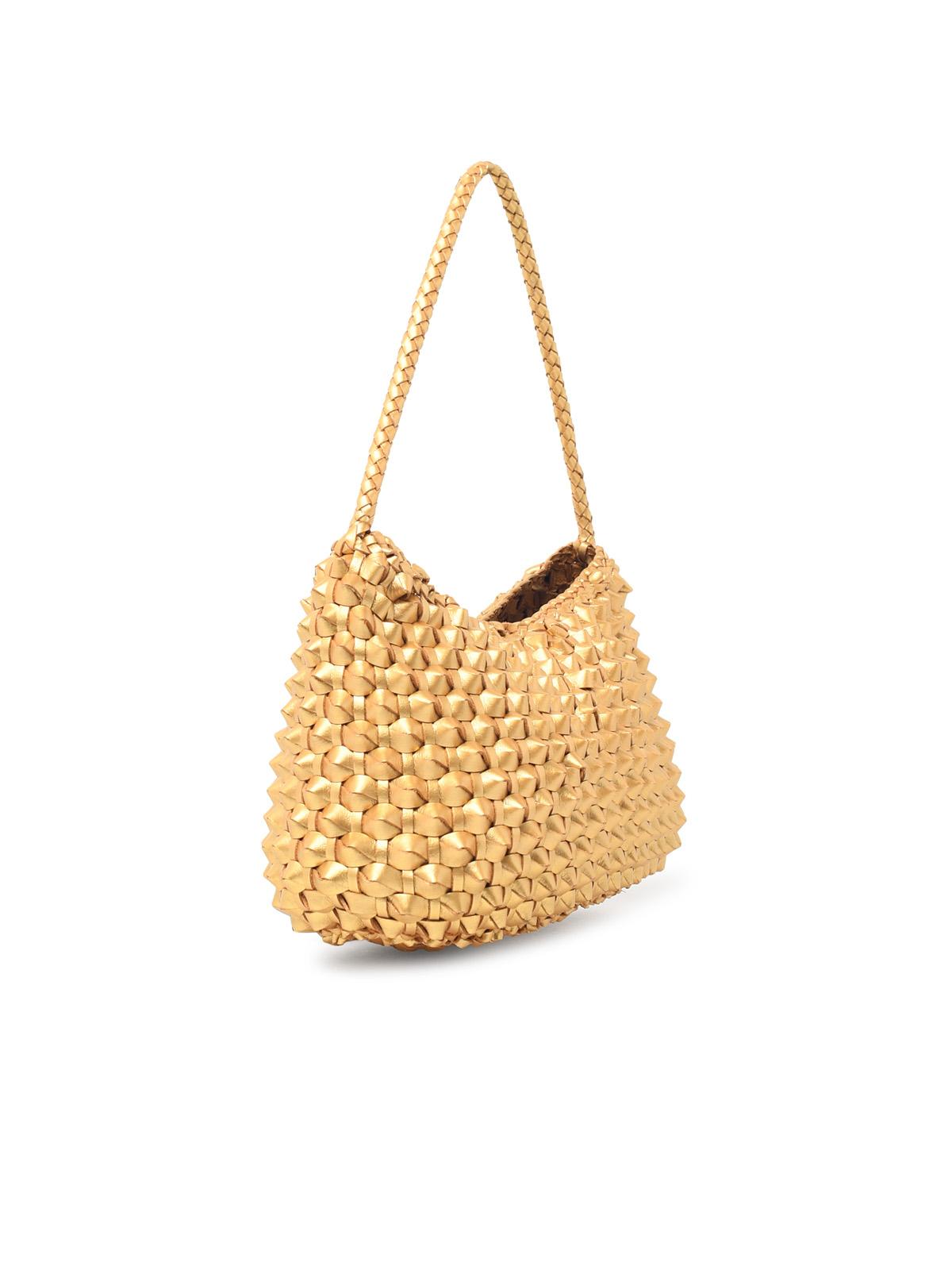 Dragon Diffusion 'Basil Cactus' 'Gold Foil' Gold Leather Bag Women DRAGON DIFFUSION