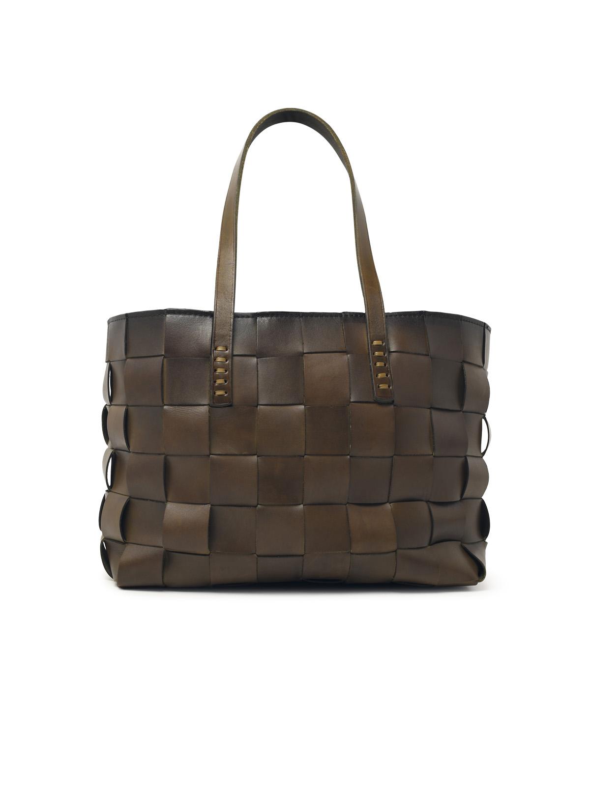 Dragon Diffusion 'Japan Tote' Khaki Leather Bag Women DRAGON DIFFUSION