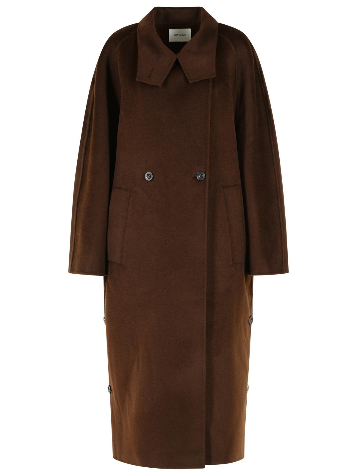 Lisa Yang Brown Wool And Cashmere Coat Women