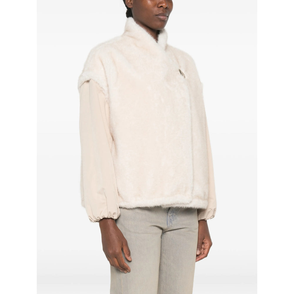Moncler Neutrals Jackets - Faux Fur & Shearling Jackets Women MONCLER