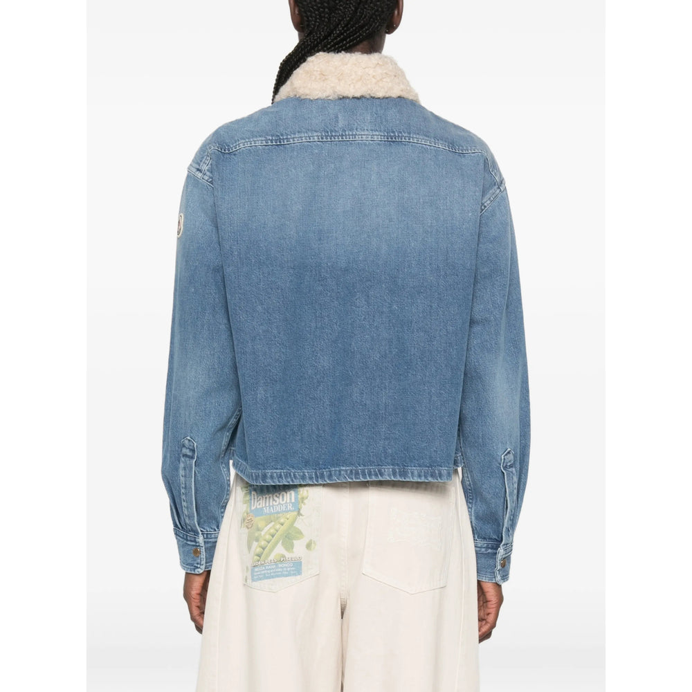 Moncler Blue Jackets - Denim Jackets Women MONCLER