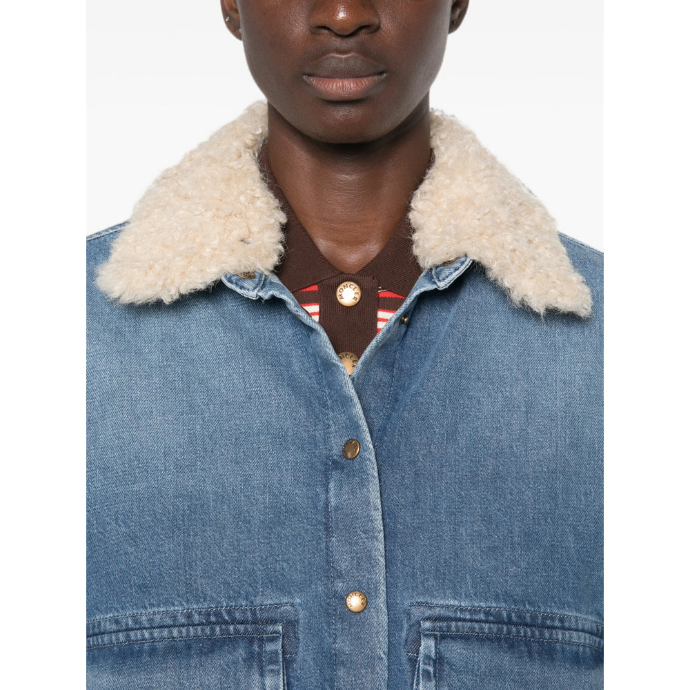 Moncler Blue Jackets - Denim Jackets Women MONCLER