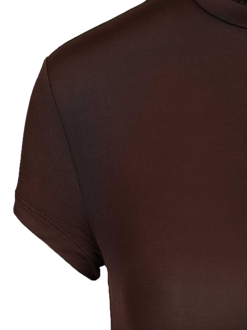 Rotate Women Dark Brown Draped Mini Dress ROTATE