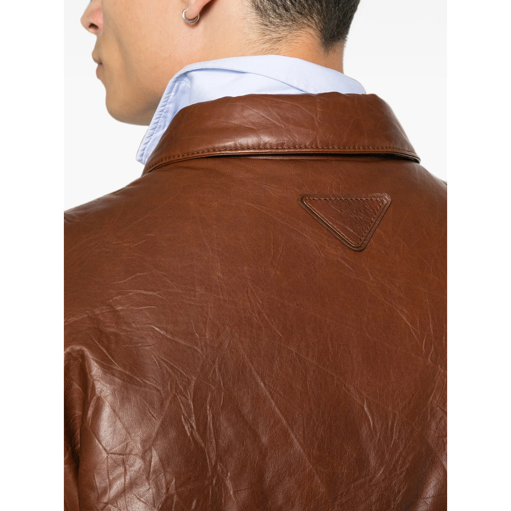 Prada Brown Jackets - Leather Jackets Men PRADA