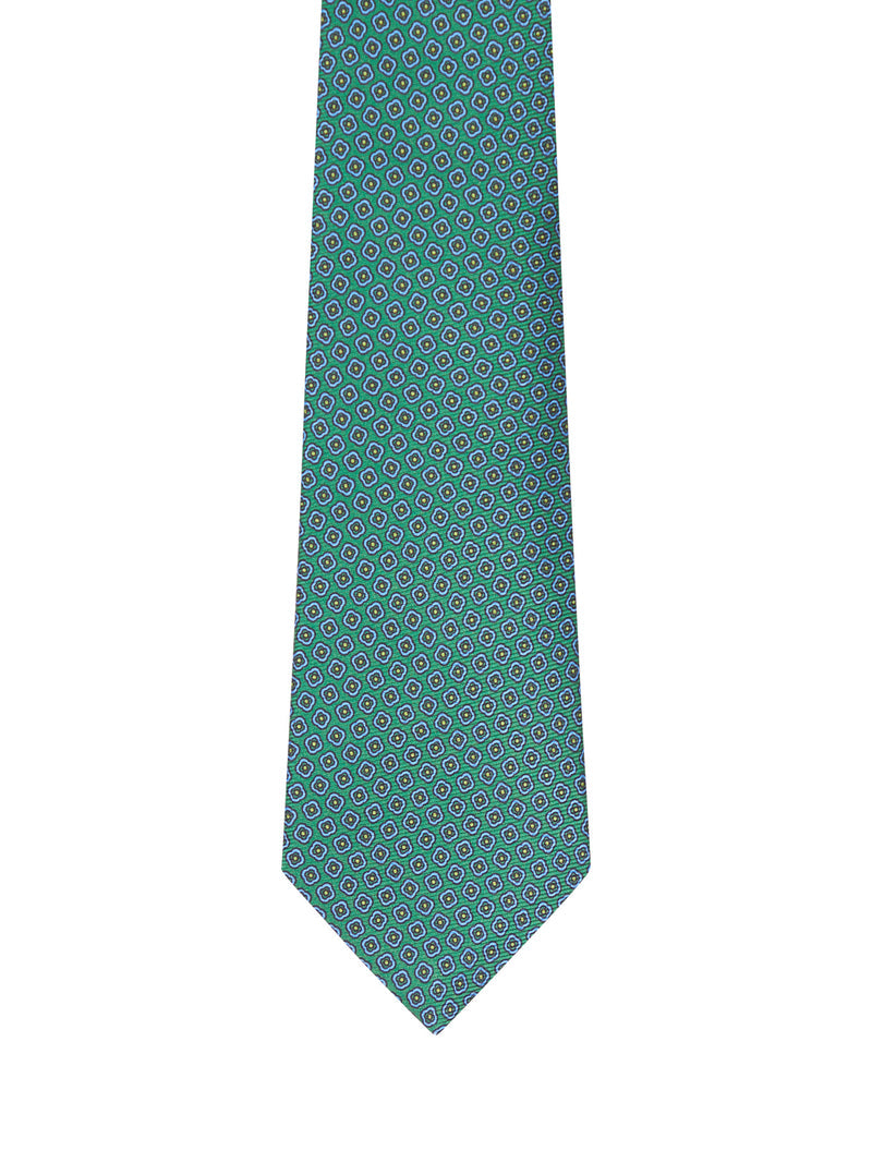 Kiton Men Fabric Tie With Micro Geometric Pattern KITON