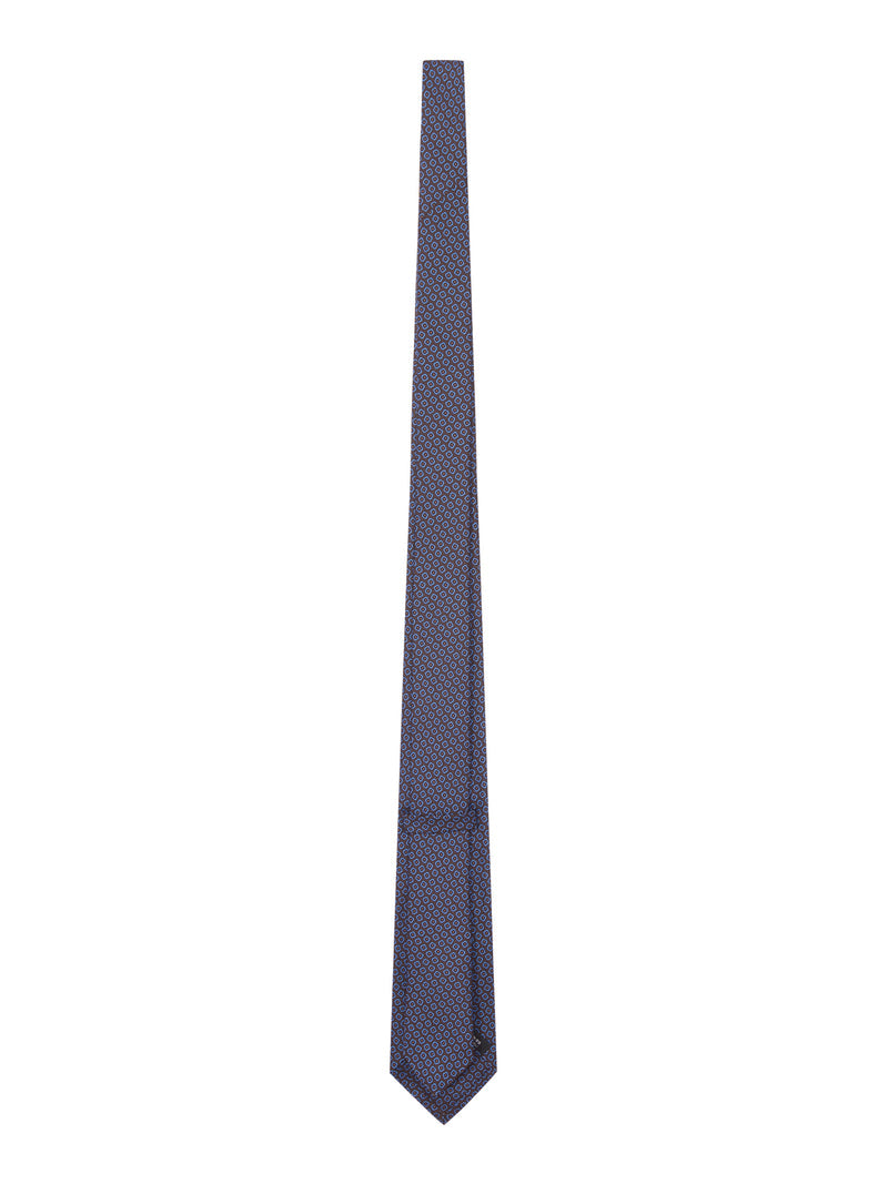 Kiton Men Fabric Tie With Micro Geometric Pattern KITON