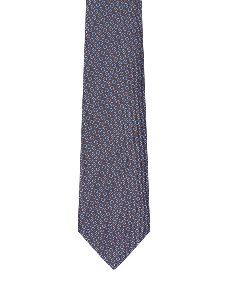 Kiton Men Fabric Tie With Micro Geometric Pattern KITON