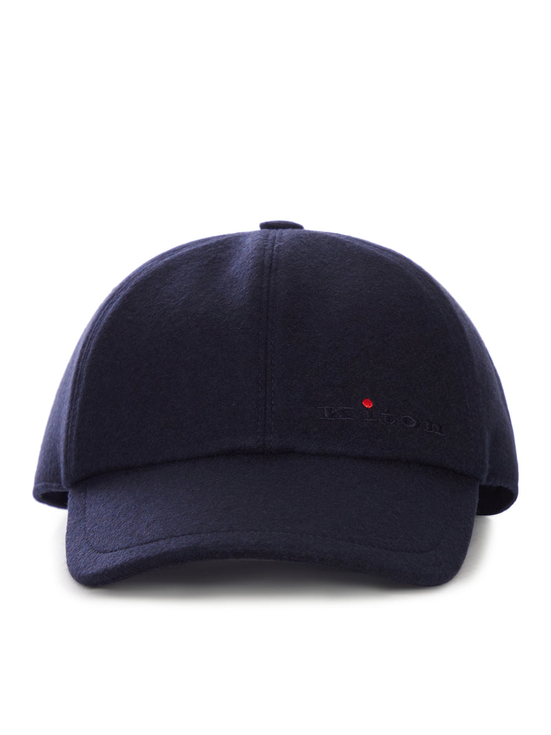 Kiton Men Cashmere Baseball Cap With Embroidered Logo KITON