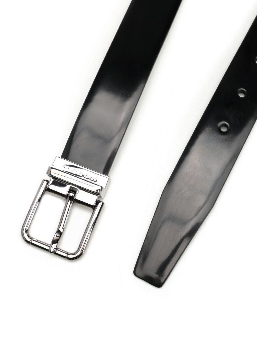 Dolce & Gabbana Men Polished Brushed Leather Belt DOLCE & GABBANA