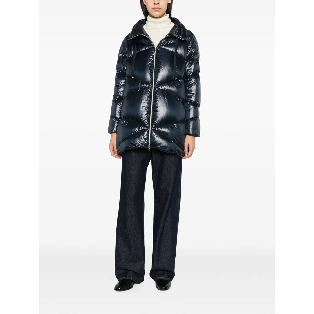 Herno Blue Coats - Single Breasted Coats Women HERNO