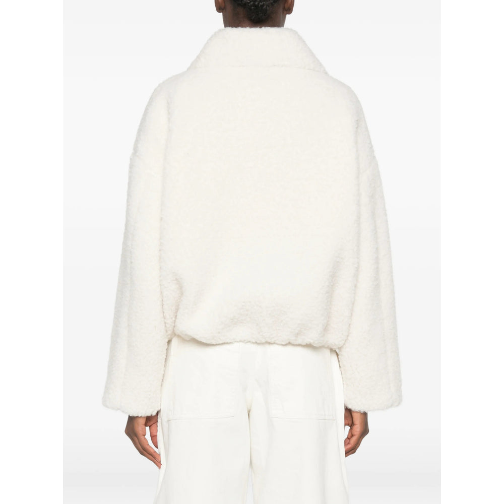 Sportmax White Jackets - Faux Fur & Shearling Jackets Women
