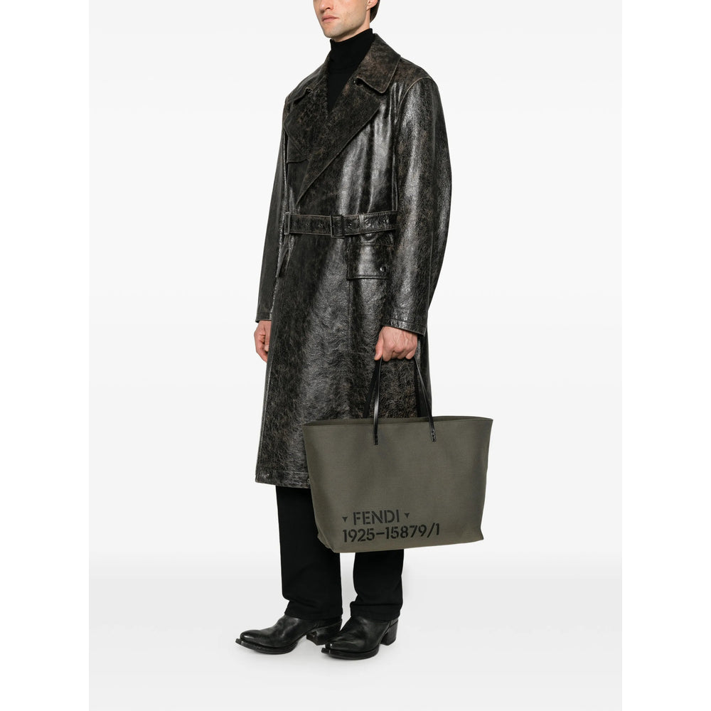 Fendi Grey Tote Bags Men FENDI