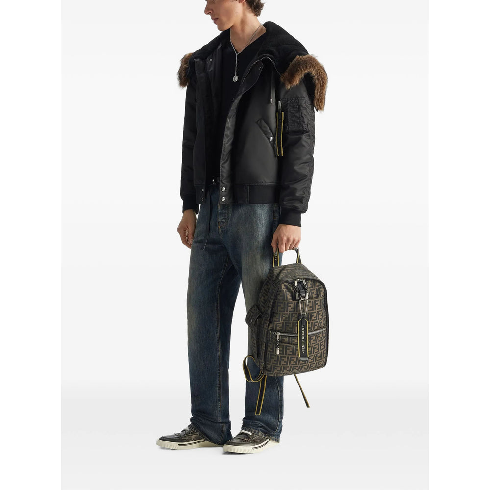 Fendi Brown Backpacks Men FENDI