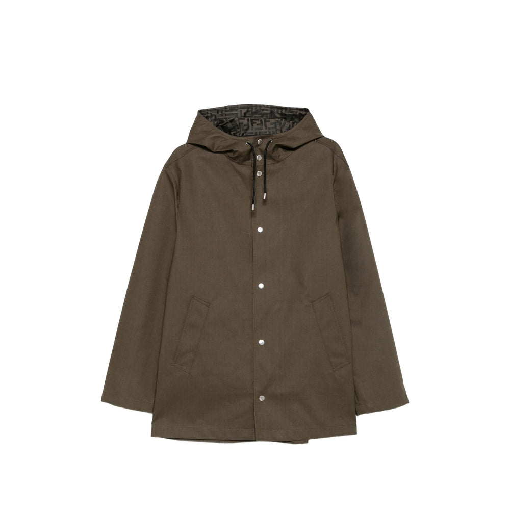 Fendi Green Coats - Parkas Men FENDI