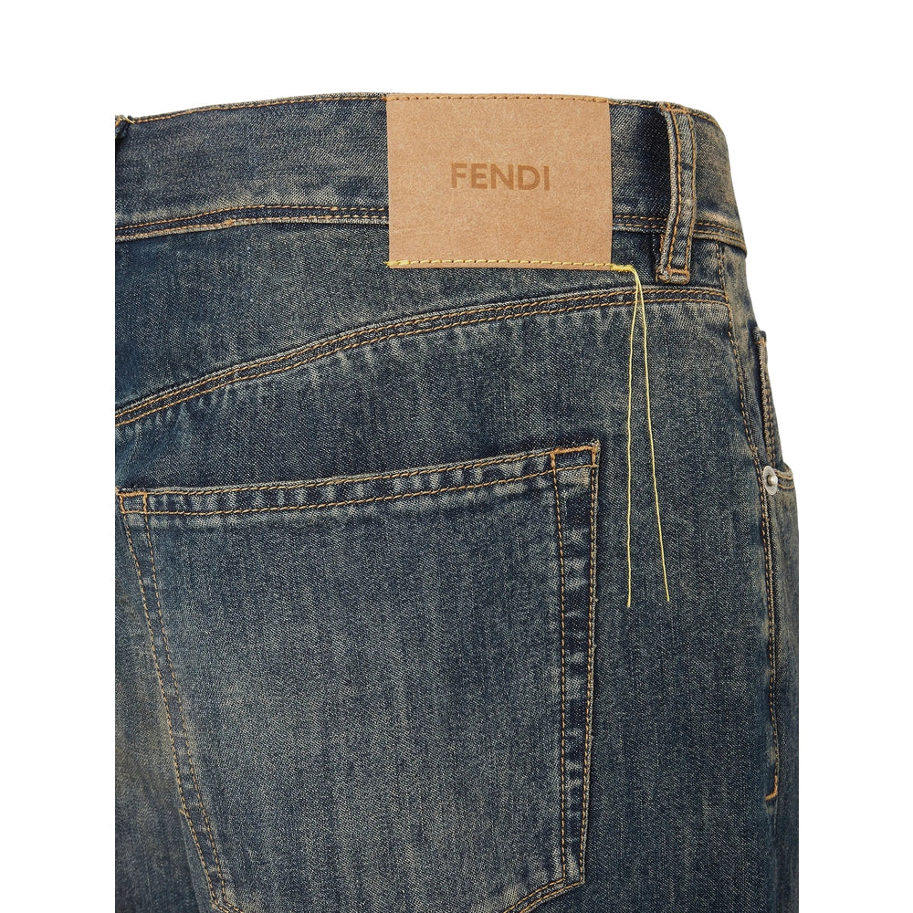 Fendi Blue Denim - Regular & Straight-Leg Jeans Men FENDI