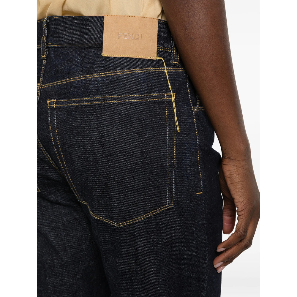Fendi Blue Denim - Straight-Leg Jeans Women FENDI
