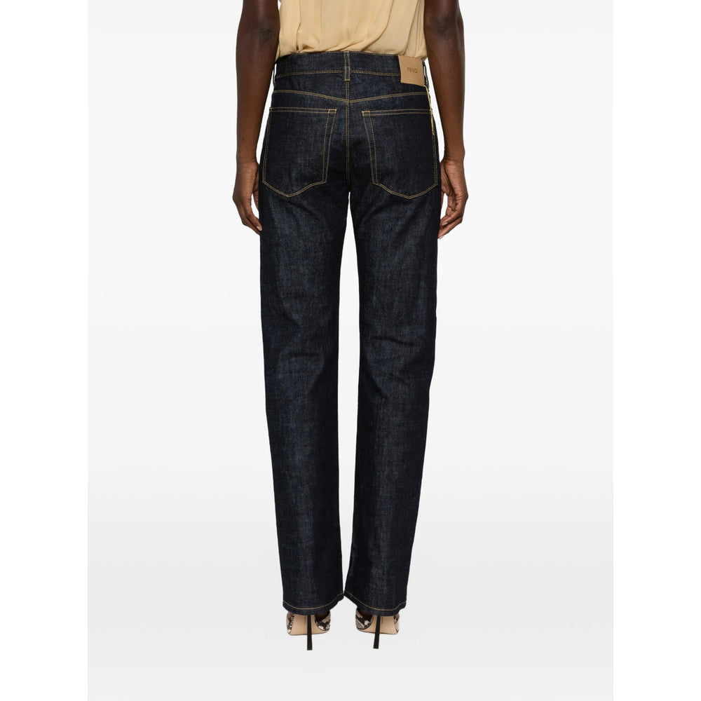 Fendi Blue Denim - Straight-Leg Jeans Women FENDI