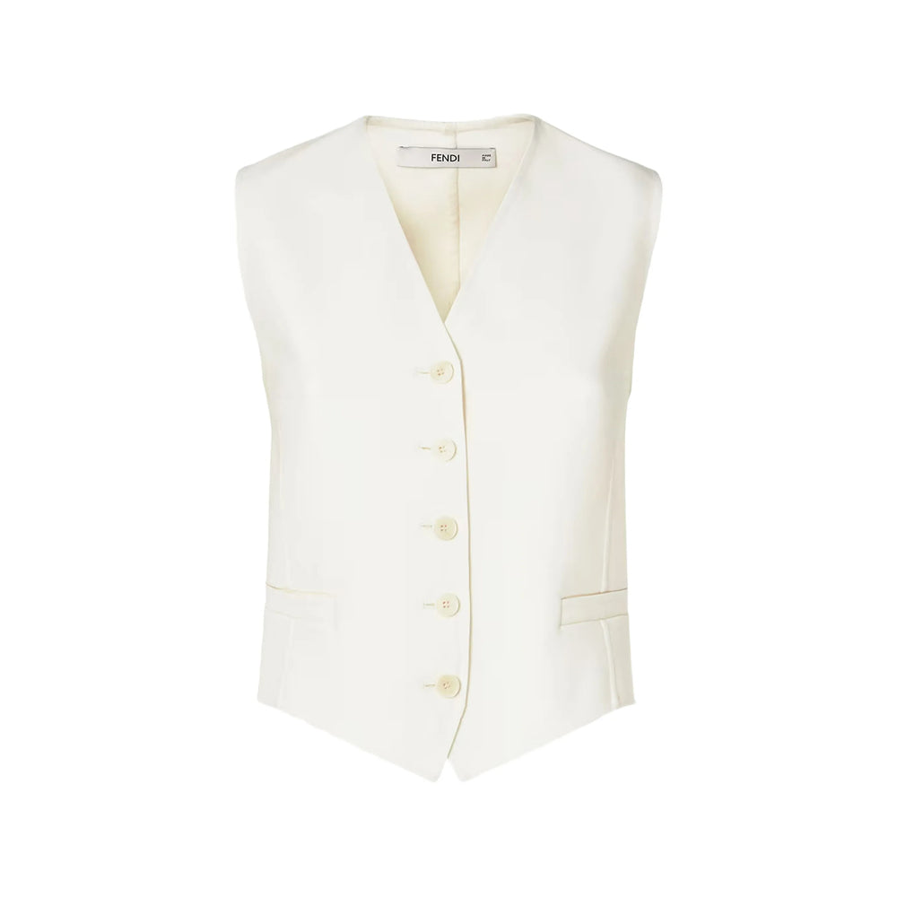 Fendi White Jackets - Waistcoat & Gilets Women FENDI