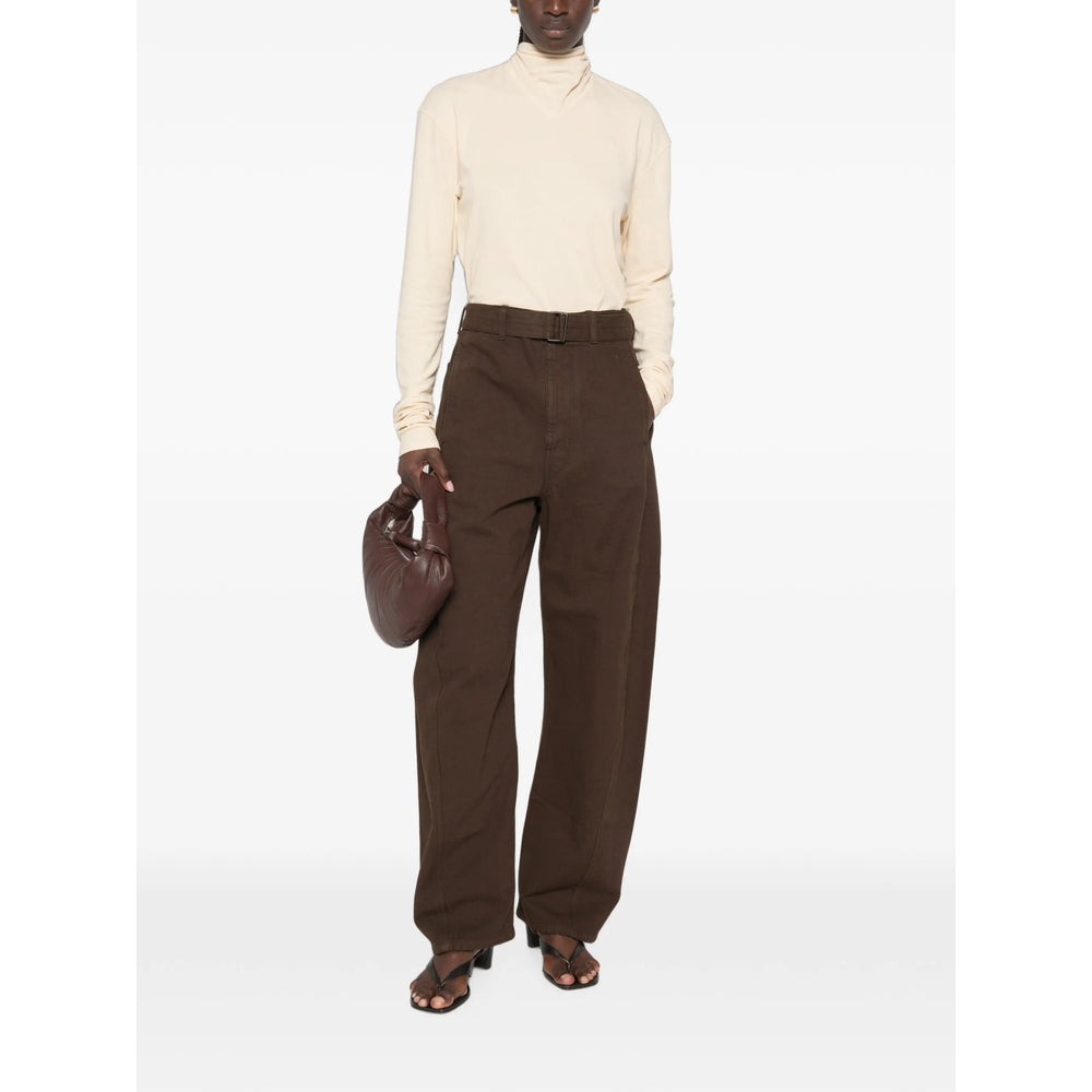 Lemaire Brown Denim - Wide-Leg Jeans Women LEMAIRE