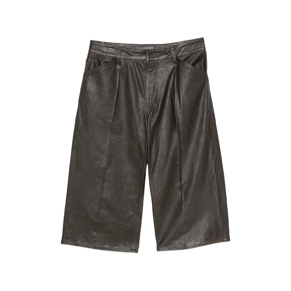 Lemaire Brown Shorts - Leather & Faux Leather Shorts Women LEMAIRE