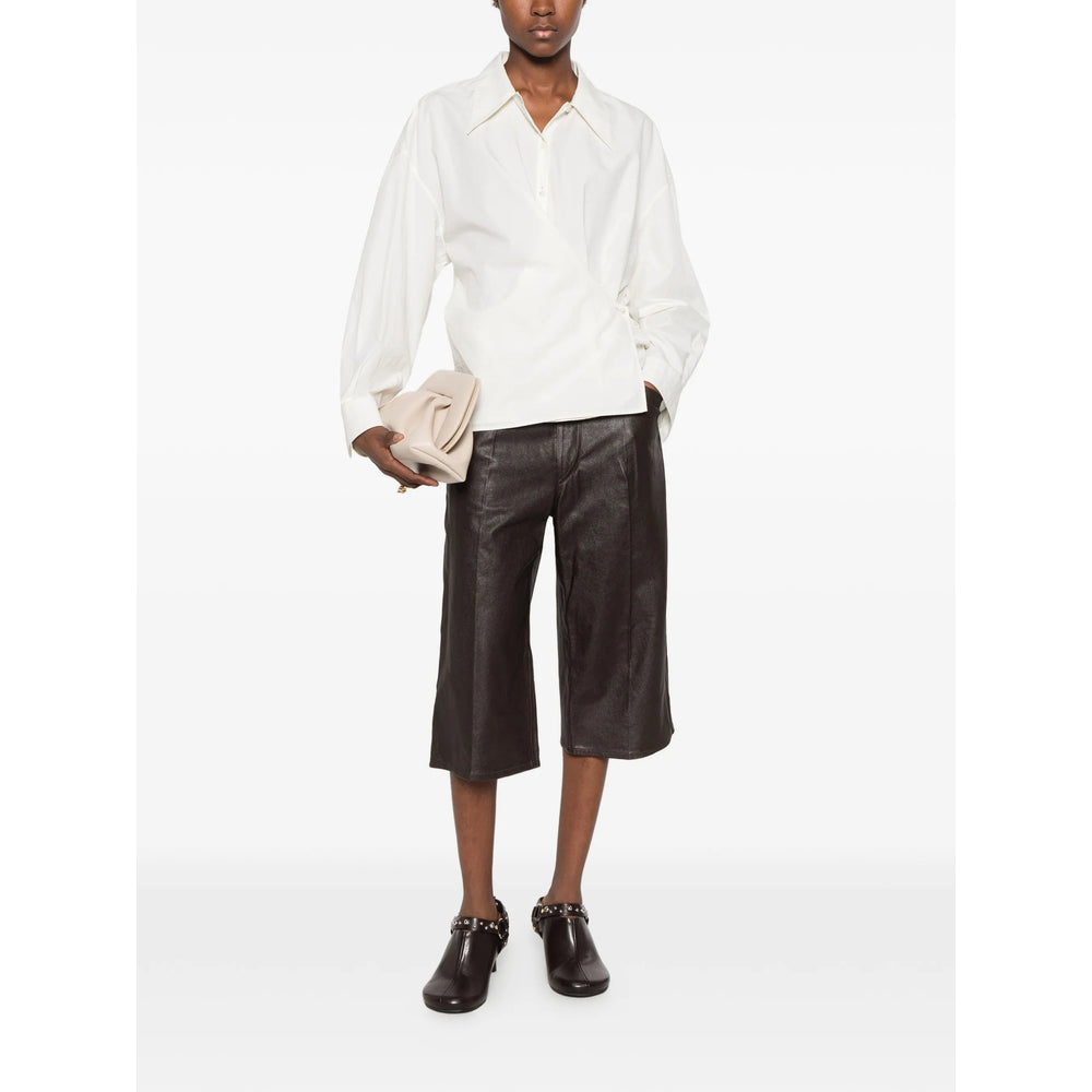 Lemaire Brown Shorts - Leather & Faux Leather Shorts Women LEMAIRE