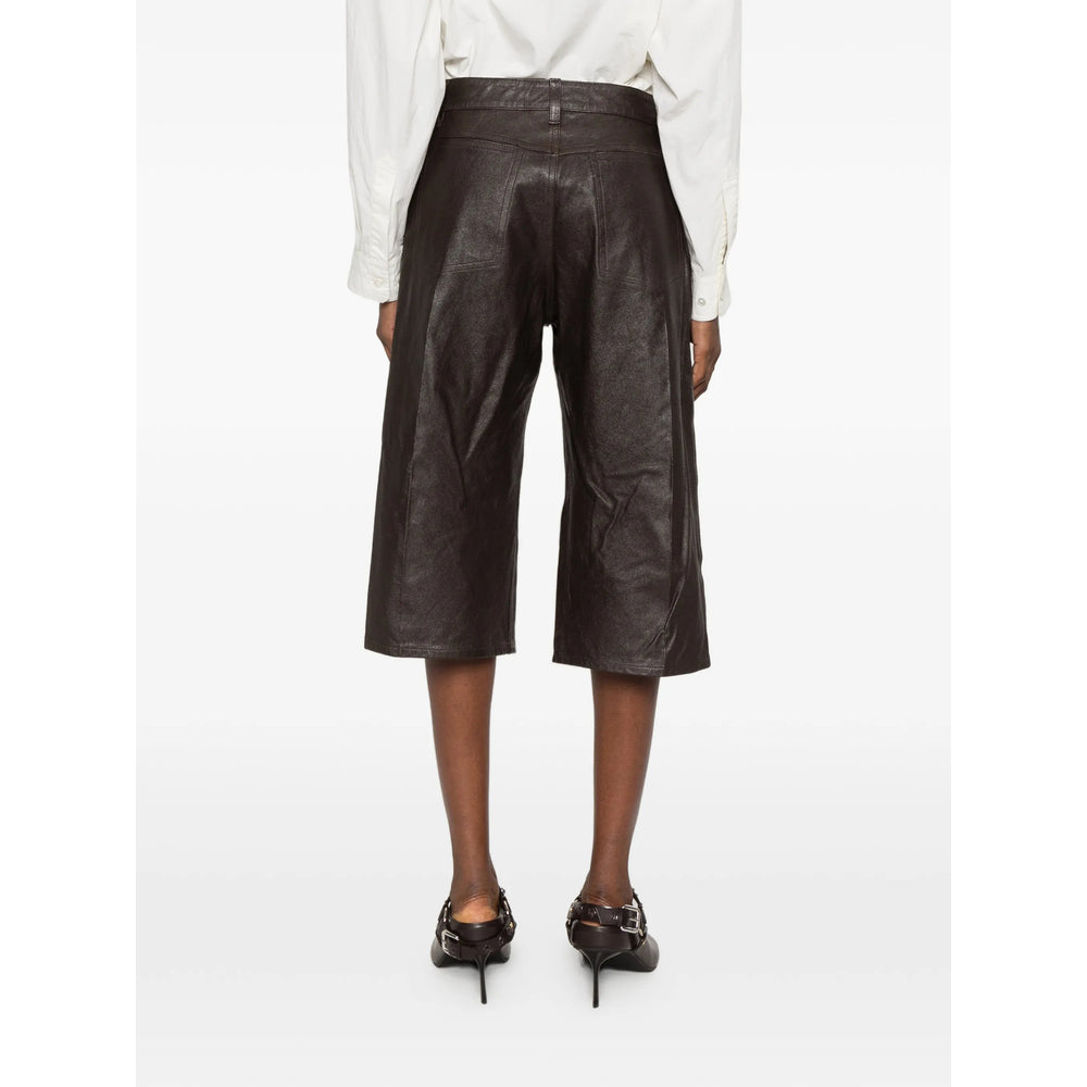 Lemaire Brown Shorts - Leather & Faux Leather Shorts Women LEMAIRE