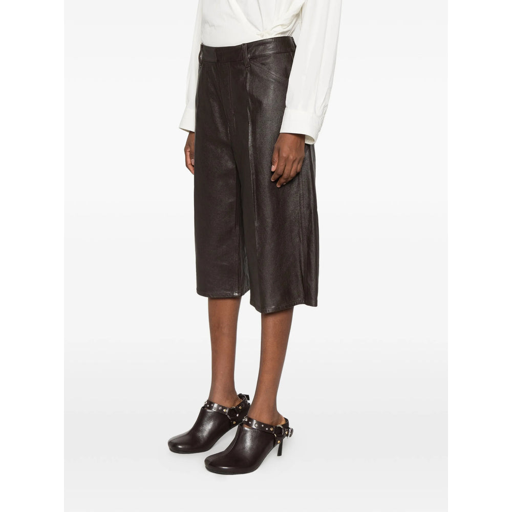 Lemaire Brown Shorts - Leather & Faux Leather Shorts Women LEMAIRE