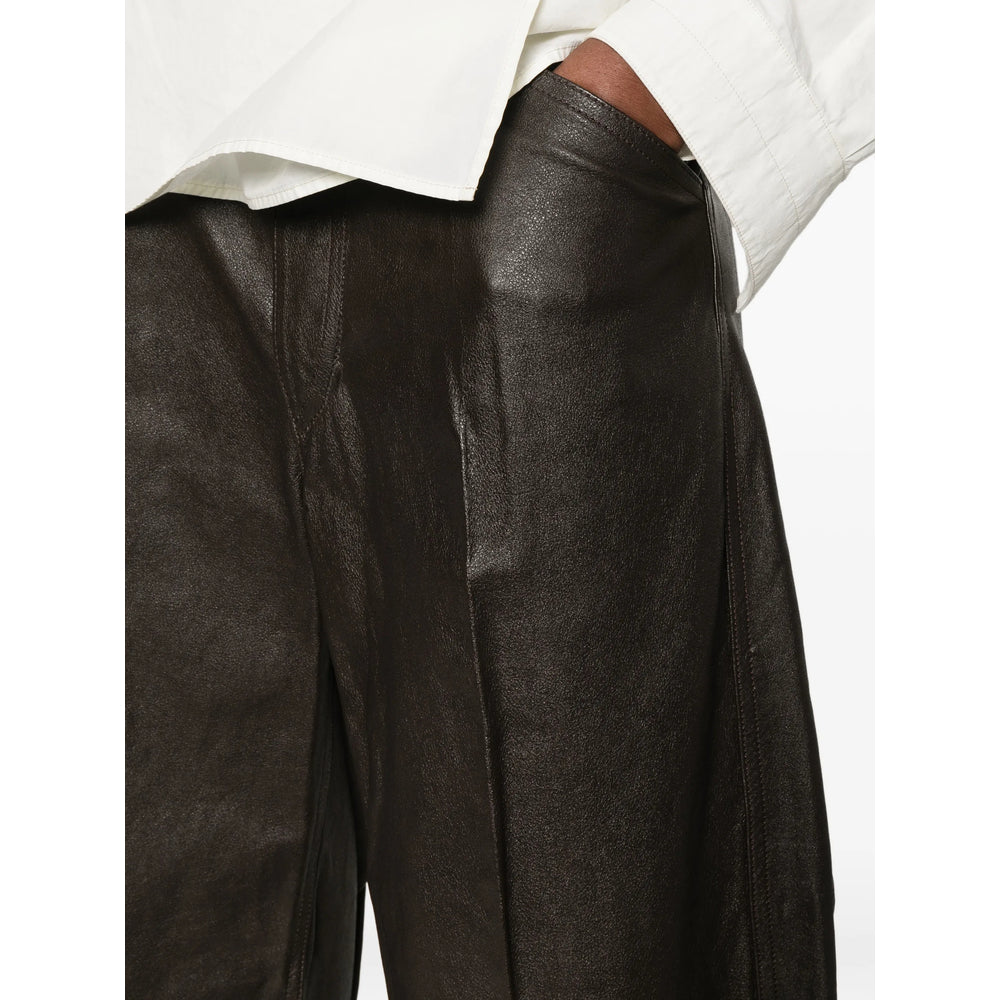 Lemaire Brown Shorts - Leather & Faux Leather Shorts Women LEMAIRE