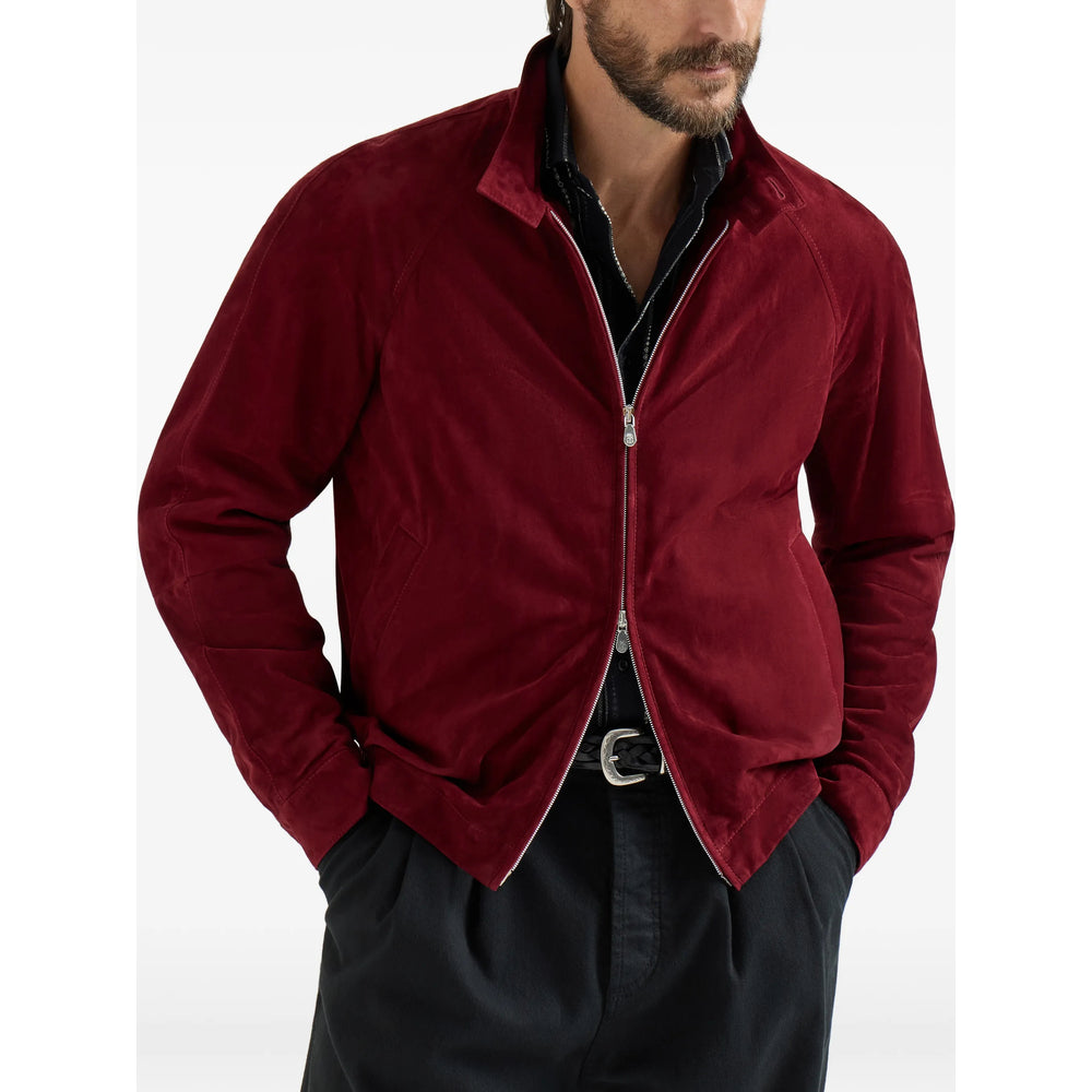 Brunello Cucinelli Red Jackets - Leather Jackets Men BRUNELLO CUCINELLI