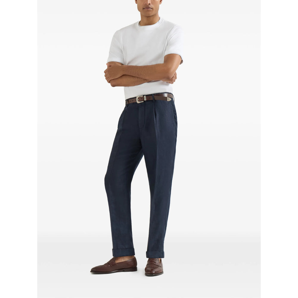 Brunello Cucinelli Blue Trousers - Tailored Trousers Men BRUNELLO CUCINELLI