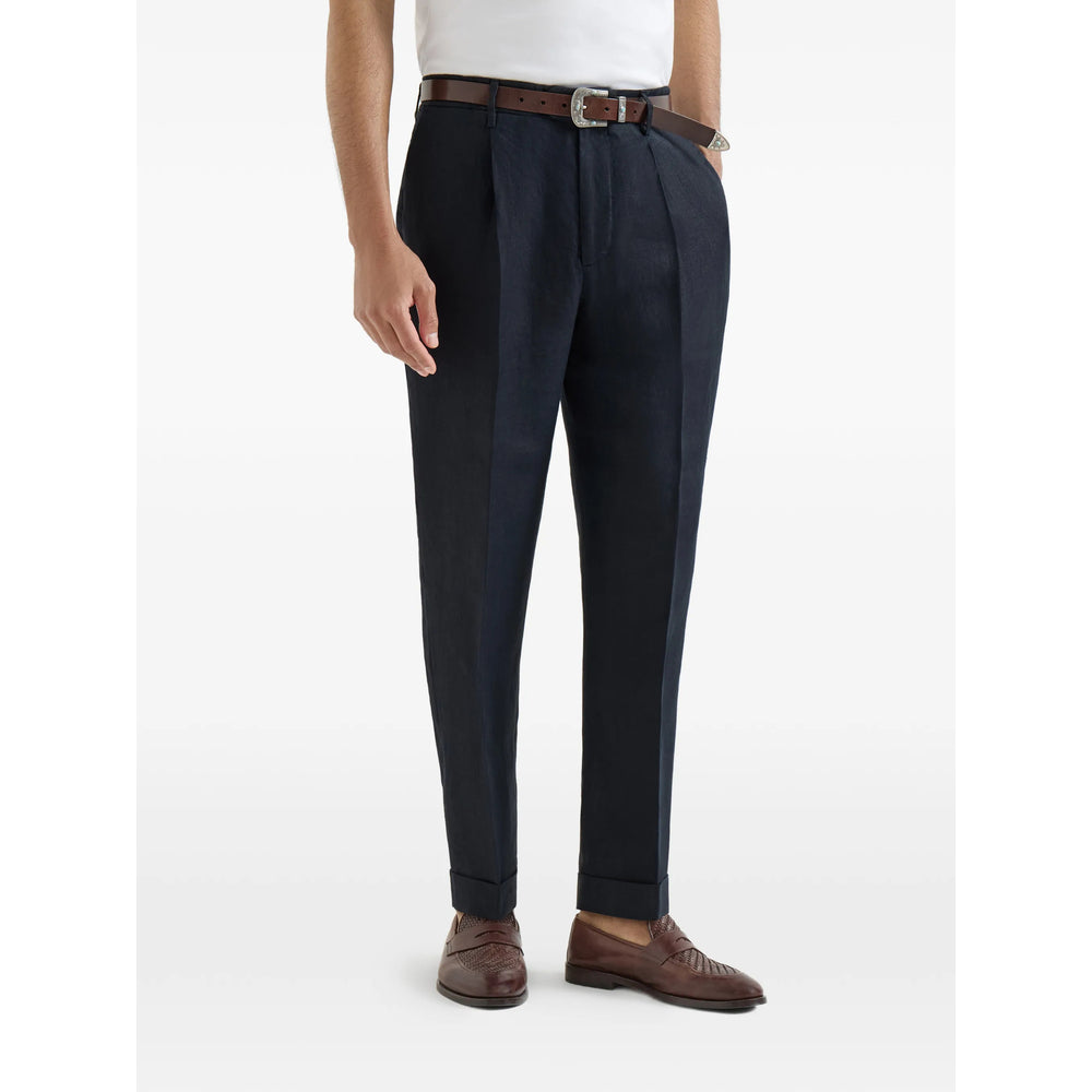 Brunello Cucinelli Blue Trousers - Tailored Trousers Men BRUNELLO CUCINELLI