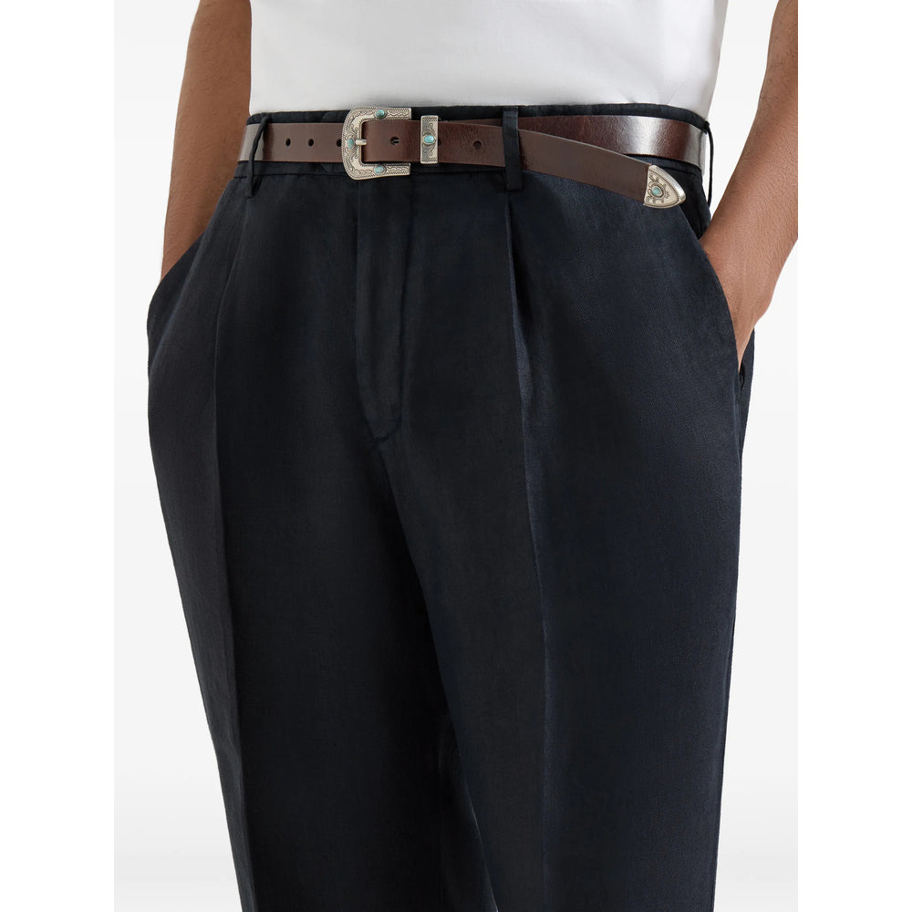 Brunello Cucinelli Blue Trousers - Tailored Trousers Men BRUNELLO CUCINELLI