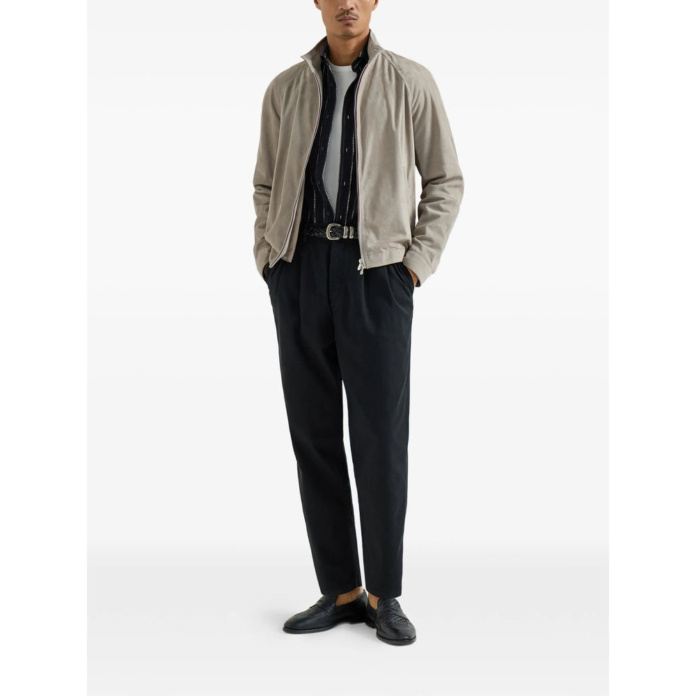 Brunello Cucinelli Neutrals Jackets - Leather Jackets Men BRUNELLO CUCINELLI