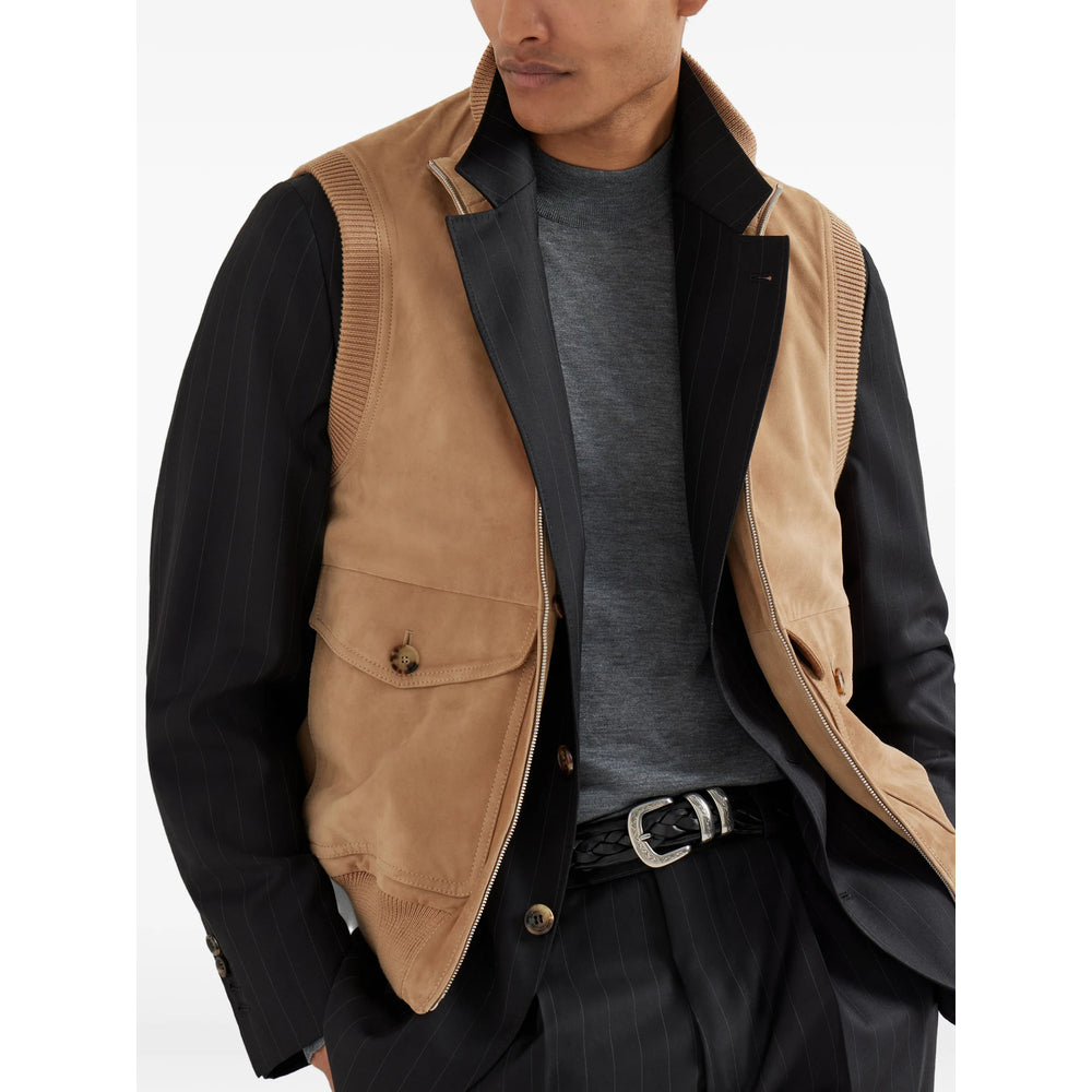Brunello Cucinelli Neutrals Jackets - Waistcoats & Gilets Men BRUNELLO CUCINELLI