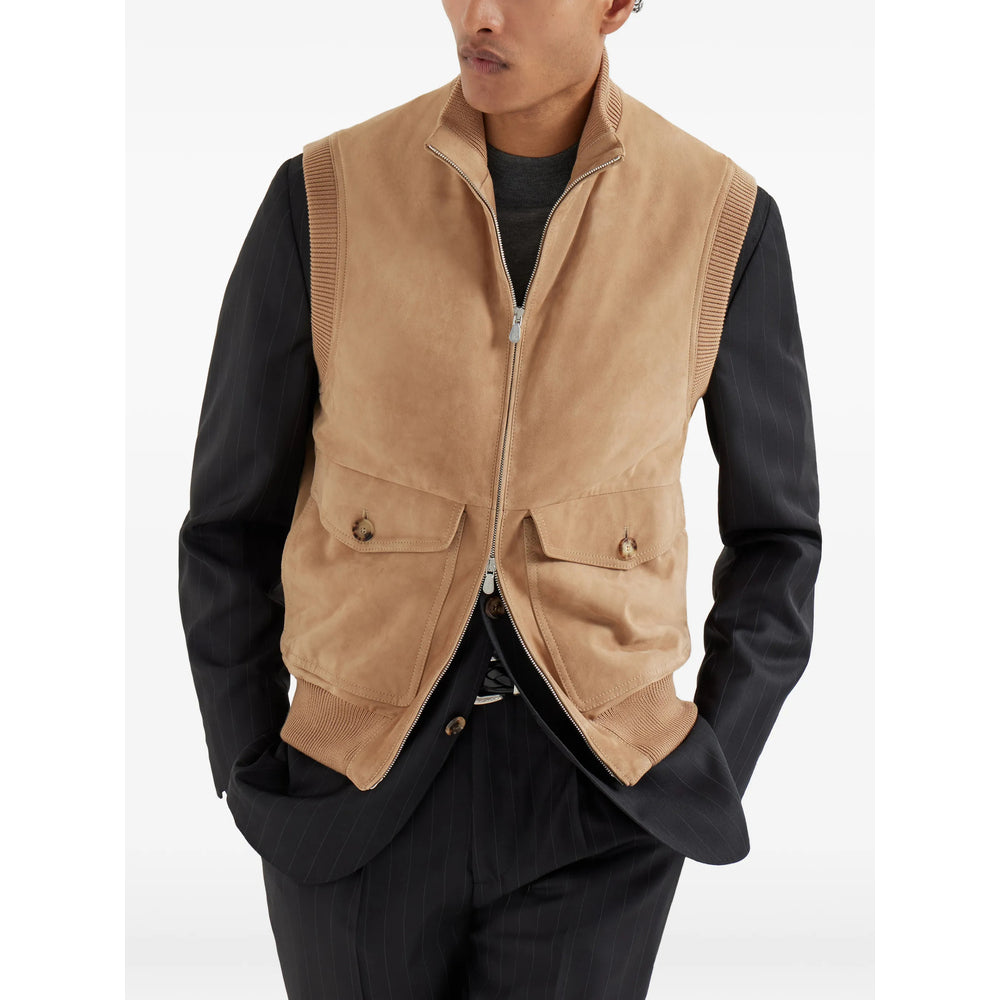 Brunello Cucinelli Neutrals Jackets - Waistcoats & Gilets Men BRUNELLO CUCINELLI