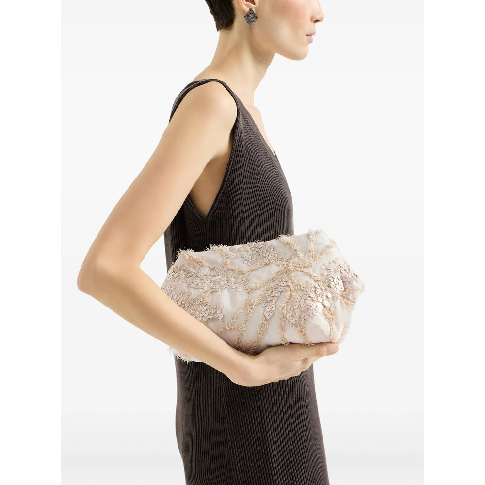 Brunello Cucinelli Neutrals Clutch Bags Women BRUNELLO CUCINELLI