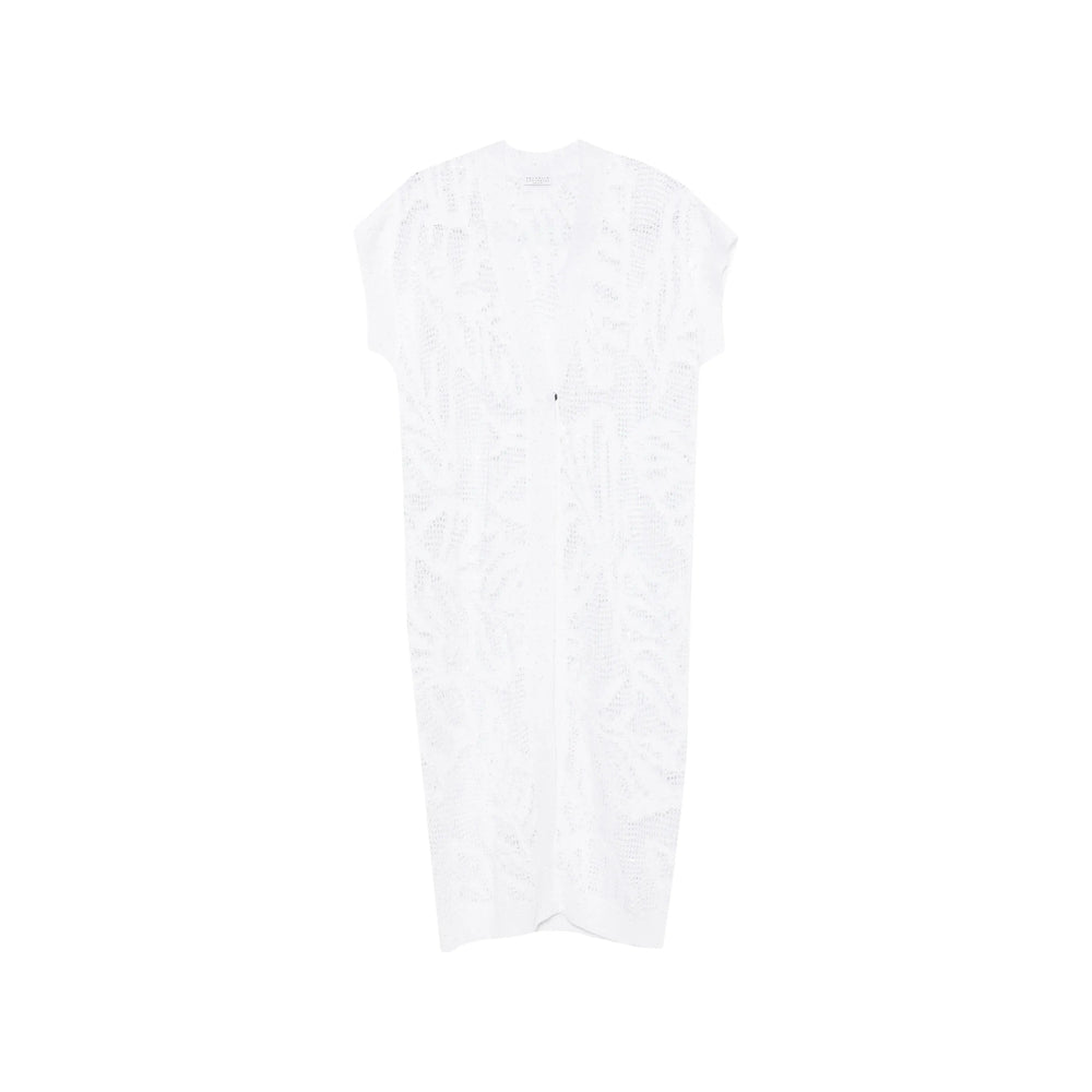Brunello Cucinelli White Knitwear - Cardigans Women BRUNELLO CUCINELLI