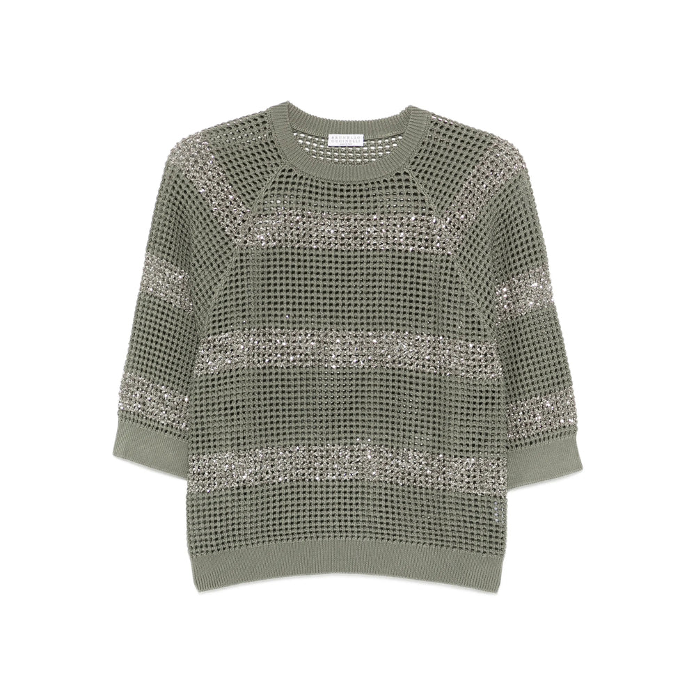 Brunello Cucinelli Green Knitwear - Jumpers Women BRUNELLO CUCINELLI
