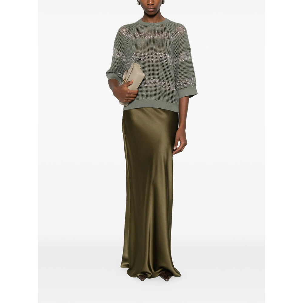 Brunello Cucinelli Green Knitwear - Jumpers Women BRUNELLO CUCINELLI