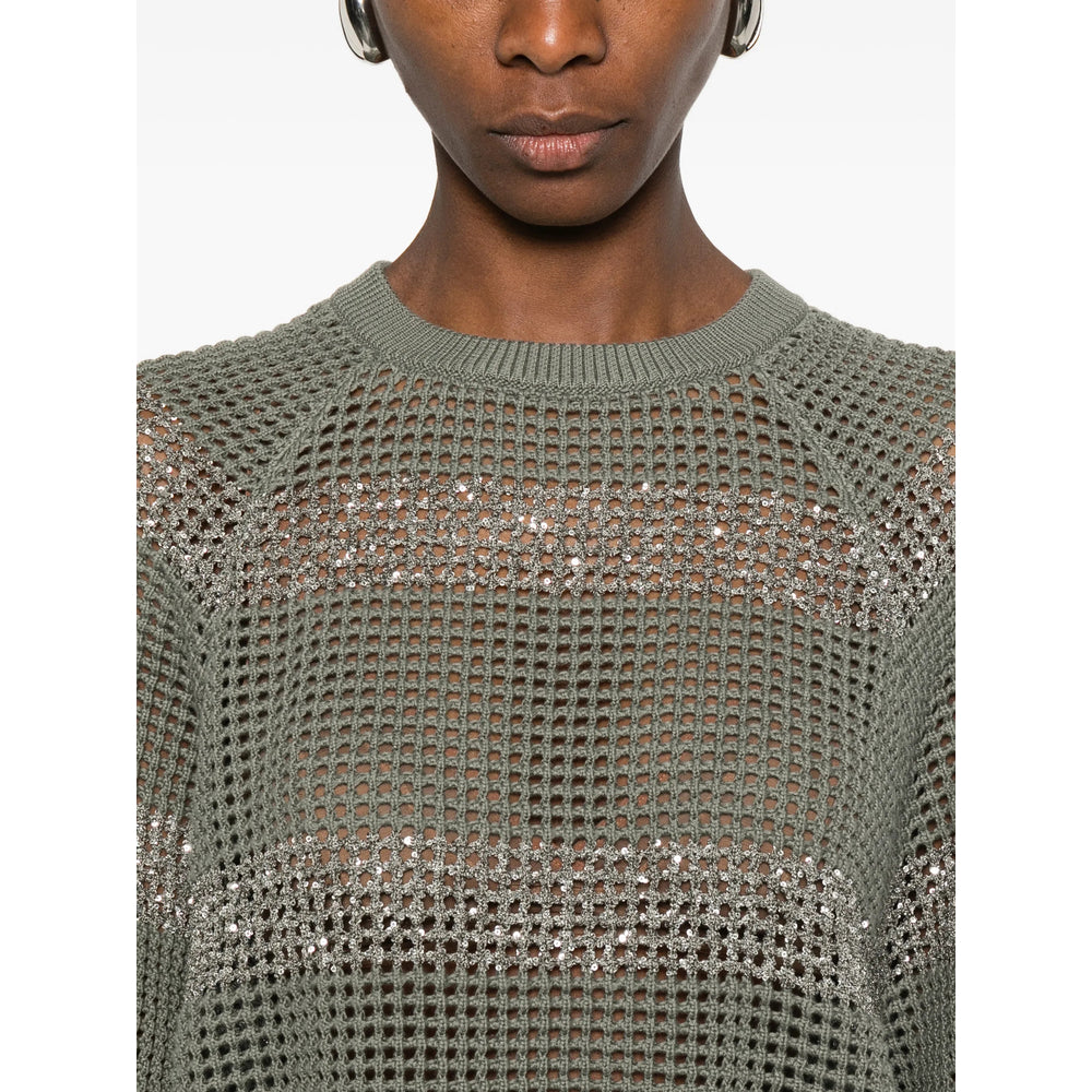 Brunello Cucinelli Green Knitwear - Jumpers Women BRUNELLO CUCINELLI