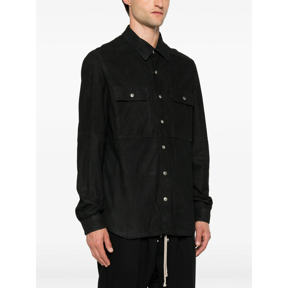 Rick Owens Black Jackets - Shirt Jackets Men RICK OWENS
