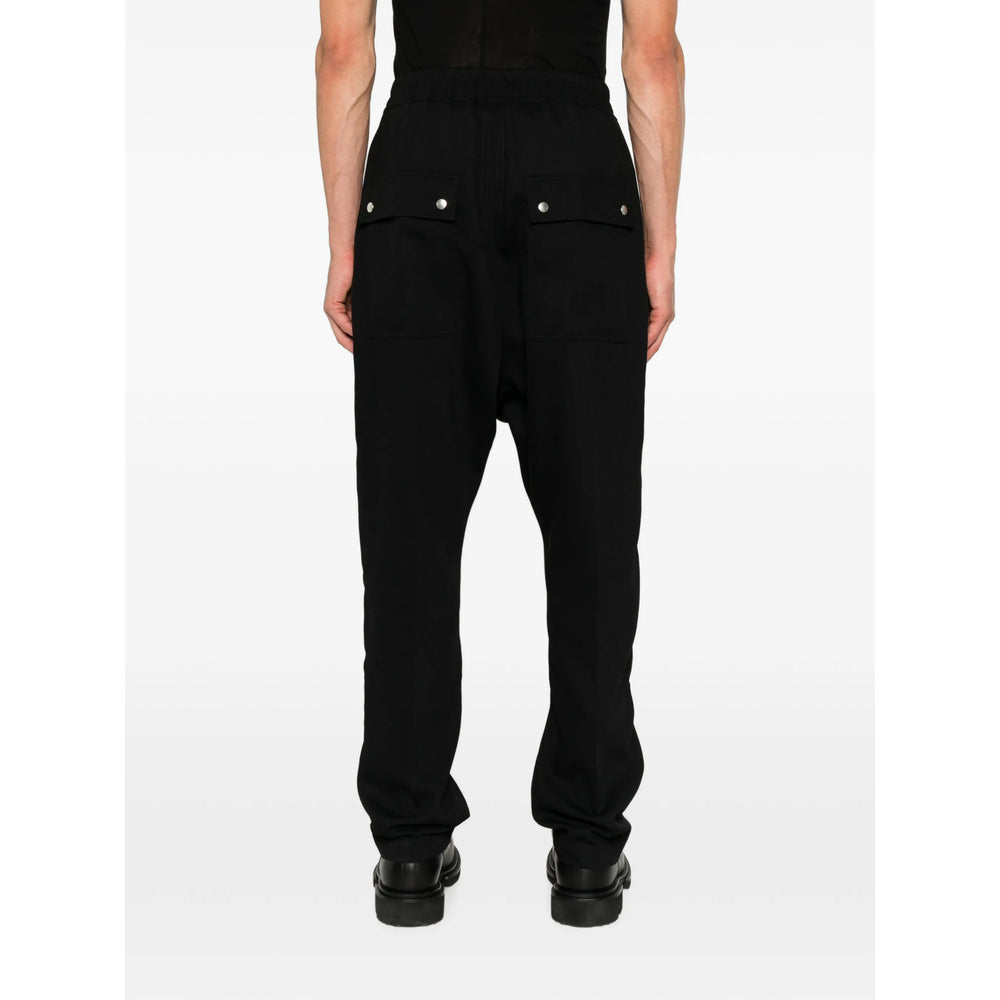 Rick Owens Black Trousers - Drop-Crotch Trousers Men RICK OWENS